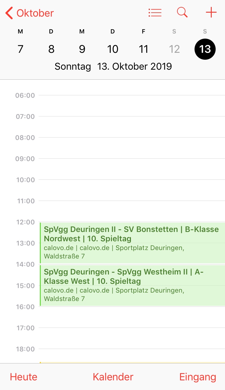 ++ Smartphonekalender der SpVgg Deuringen ++
