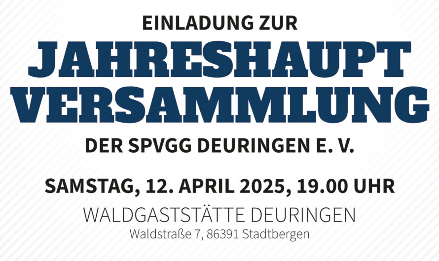 Tagesordnung zur Jahreshauptversammlung 2025